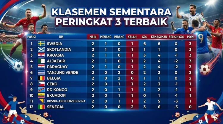 Persaingan Peringkat 3 Terbaik Piala Dunia 2026 Memanas jelang Laga Terakhir Grup