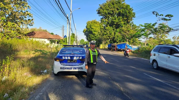 Satlantas Polres Sumenep Patroli Titik Rawan Kecelakaan