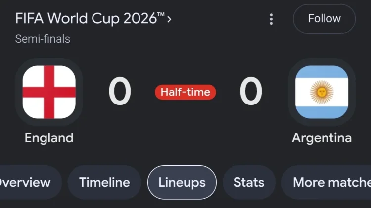 Laga Sengit, Inggris dan Argentina Bermain Imbang 0-0 di Babak Pertama