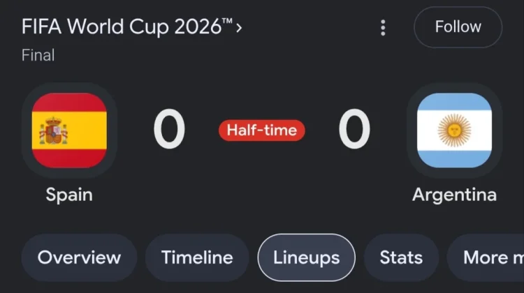 Spanyol dan Argentina Bermain Imbang 0-0 di Babak Pertama