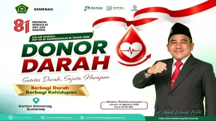 Kemenag Sumenep Ajak ASN Donor Darah Semarakkan HUT Ke-81 Kemerdekaan RI