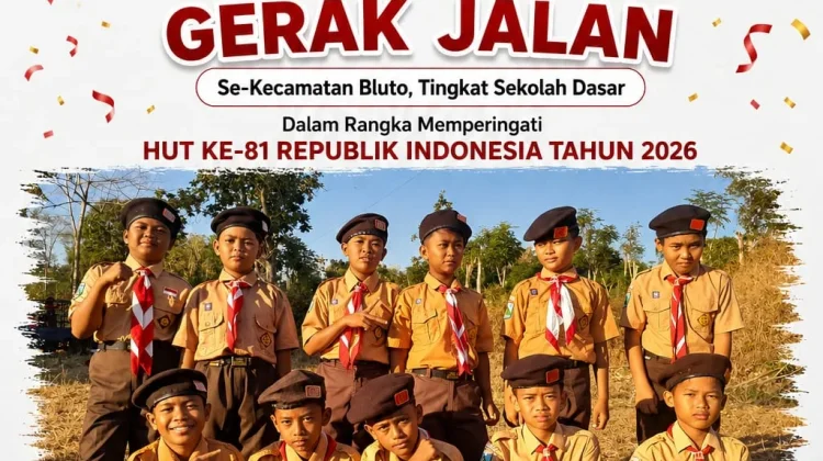 Gerak Jalan SD Bluto Berlangsung Meriah