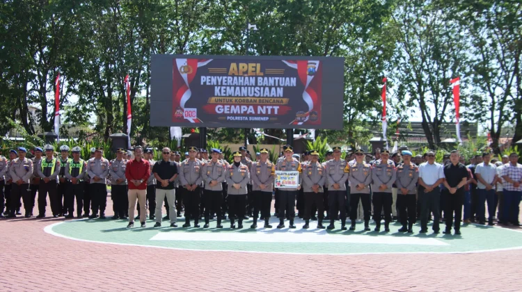Kapolresta Sumenep Pimpin Apel dan Serahkan Bantuan untuk Korban Gempa NTT