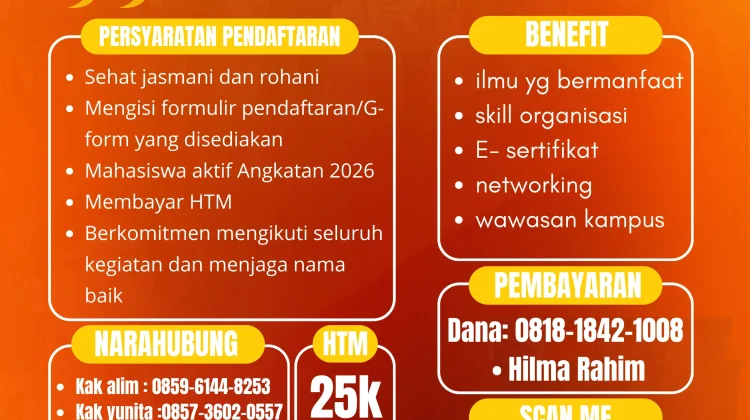 HMP PJKR UPI Sumenep Buka Pendaftaran LKMMTD 2026 Bagi Mahasiswa