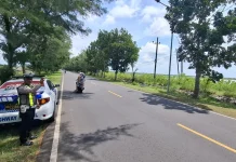 Satlantas Sumenep Patroli di Jalur Rawan Laka