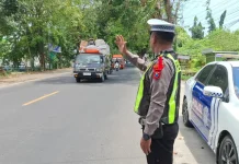 Satlantas Sumenep Patroli Jalur Rawan Laka di Kalianget
