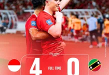 Timnas Indonesia Akhiri Laga dengan Skor 4-0