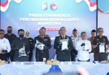 Polda Jatim Musnahkan 22,226 Kg Kokain yang Ditemukan di Wilayah Polres Sumenep