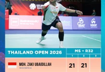 Ubed Amankan Tiket Babak Kedua Thailand Open 2026 di Bangkok