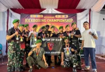 Prajurit Yonif TP 931/KJ Sumenep Borong 10 Medali Kick Boxing di Mojokerto
