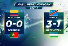 Hasil Grup K Piala Dunia 2026: Kolombia Juara Grup, Portugal Lolos ke Babak 32 Besar