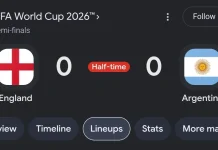 Laga Sengit, Inggris dan Argentina Bermain Imbang 0-0 di Babak Pertama