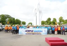 PLN UP3 Madura Gelar Apel Pasukan “GEMPUR MADURA – GESIT POLL” di Monumen Arek Lancor