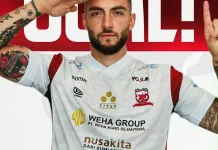 Gol Jarak Jauh Mitkov Bawa Madura United Unggul 0-1 Atas PSS Sleman di Babak Pertama