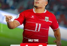 Ragnar Antar Indonesia Unggul 1-0 Atas Singapura di Babak Pertama