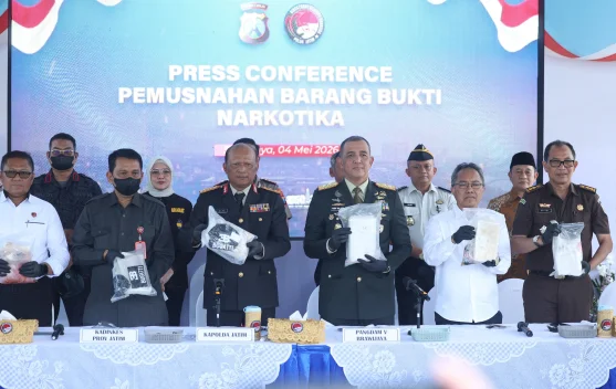 Polda Jatim Musnahkan 22,226 Kg Kokain yang Ditemukan di Wilayah Polres Sumenep