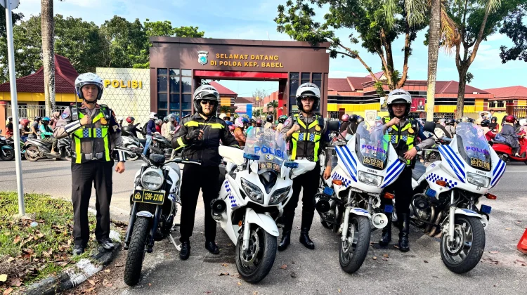 Tim TURBIN Sat PJR Ditlantas Polda Babel Siaga Mudik Lebaran