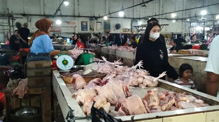 Harga Ayam Potong Pasar Sungailiat Tembus Rp50 Ribu per Kilogram H-1 Idulfitri