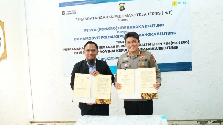Pengamanan Obvitnas, PLN-Polda Babel Teken PKT Pengamanan Aset Kelistrikan