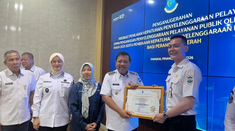 Tiga Unit Pelayanan Publik di Pangkalpinang Raih Penghargaan dari Ombudsman RI