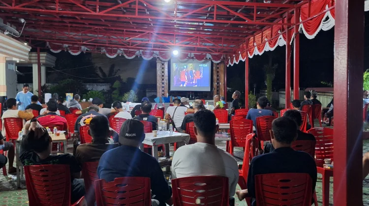 Nobar Spanyol Vs Argentina di Rumdin Wabup Bangka, Moment Merajut Kebersamaan