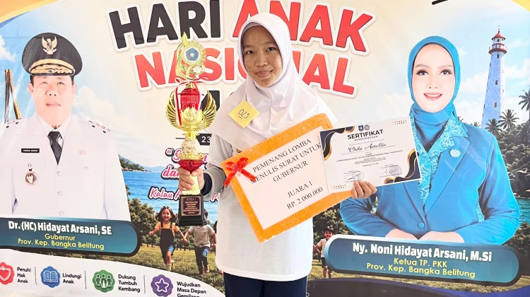Chila, Siswi SMAN 1 Sungailiat Menang Lomba "Menulis Surat kepada Gubernur"