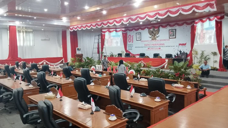 DPRD Bangka Gelar Paripurna HUT RI Besok, Ruang Rapat Bernuansa Merah Putih
