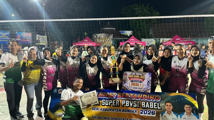 Tim Putri JJM Juara Liga Super PBVSI Babel Seri Kabupaten Bangka