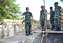 Kodam II/Sriwijaya Bangun Jembatan Akses Warga di Bangka Tengah