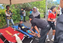 Sempat Terjatuh, Rifki Atlet Muda Lokal Sungailiat Tetap Berhasil Capai Finis