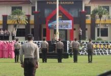 77 Personel Polres Bangka Naik Pangkat