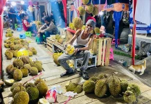 Puncak Musim Durian, Pedagang di Taman Kota Sungailiat Raup Omzet Belasan Juta