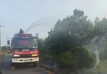Damkar Bangka Tangani 2 Kejadian Kebakaran Kawasan Lintas Timur