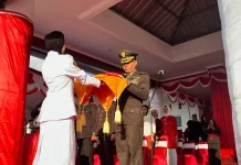 Dandim 0414/Belitung Apresiasi Upacara Penurunan Bendera HUT ke-81 RI di Beltim