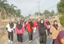 Jalan sehat HUT ke-81 RI di Lubuk Besar Diwarnai Antusiasme Warga