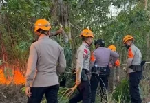 Bupati Belitung Apresiasi Polisi Bantu Padamkan Karhutla