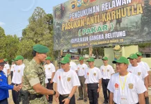 75 Relawan Pasukan Anti Karhutla di Babel Dikukuhkan Danrem 045/Gaya