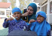 Ketua TP PKK Babel Ajari Anak PAUD Perilaku Hidup Bersih Sehat