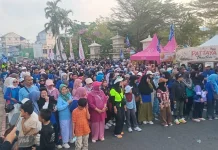 Ribuan Peserta Ikuti Jalan Sehat Partai Demokrat Bangka