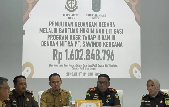 Kejari Bangka Kembalikan Rp1,6 Miliar Dana KKSR ke Kas Daerah
