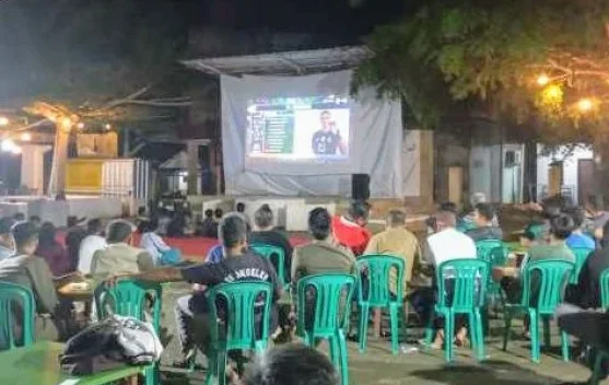 Wabup Efrianda "Ngulon" Warga Sungaiselan Nobar Argentina vs Mesir