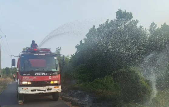 Damkar Bangka Tangani 2 Kejadian Kebakaran Kawasan Lintas Timur