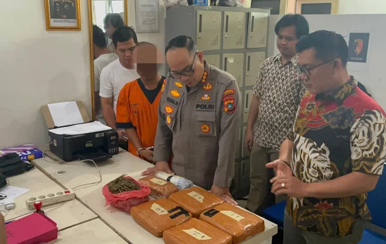 Polresta Pangkalpinang Ungkap Peredaran Ganja 4,86 Kilogram, Kurir Ditangkap