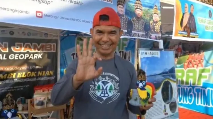 Maskot Kurau Geopark Merangin Curi Perhatian Pengunjung Pekan Budaya Jambi