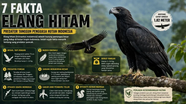 7 Fakta Elang Hitam, Predator Puncak yang Menjaga Hutan Indonesia
