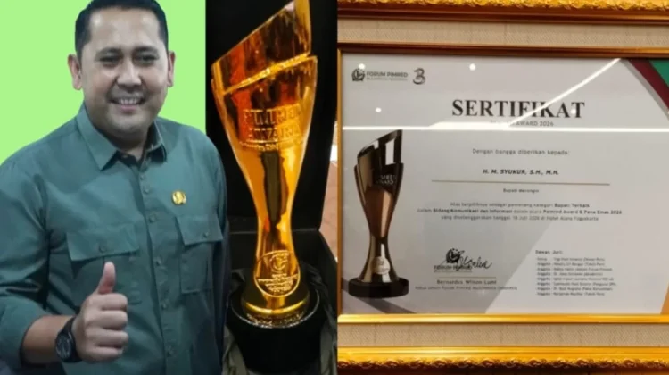 Bupati Merangin H. M. Syukur Sabet Pemred Award dan Pena Emas 2026