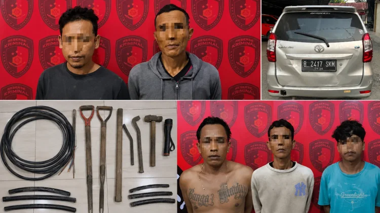 Polres Kerinci Bekuk Lima Pencuri Kabel Telkom Lintas Provinsi