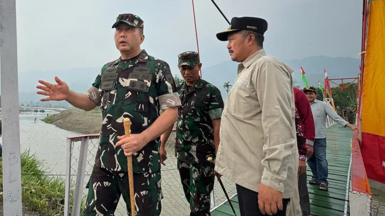 Pangdam Tinjau Jembatan Koto Datuk, Akses menuju persawahan Kini Lebih Mudah