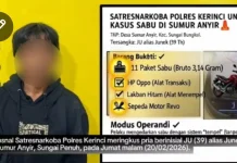 Satresnarkoba Polres Kerinci Bongkar Peredaran Sabu Sistem Tempel