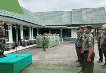 Dandim Kerinci Pimpin Upacara Kenaikan Pangkat Prajurit